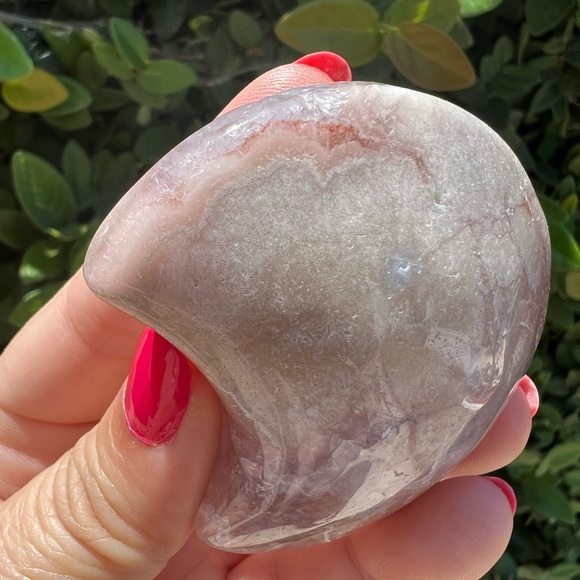 Amethyst Flower Agate Moon Carving - Picture 8 of 9